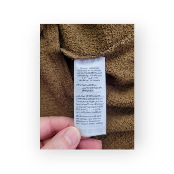 Madewell l/s Ruffled Mockneck Top Textured XXS in Asparagus Olive Green - Picture 10 of 14